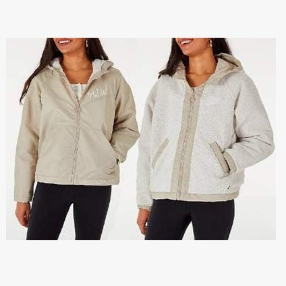 Nike 🟣 Sportswear NSW Size Medium Sherpa Reversible Full Zip Hooded Jacket